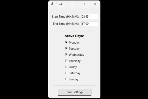 Configuration Window